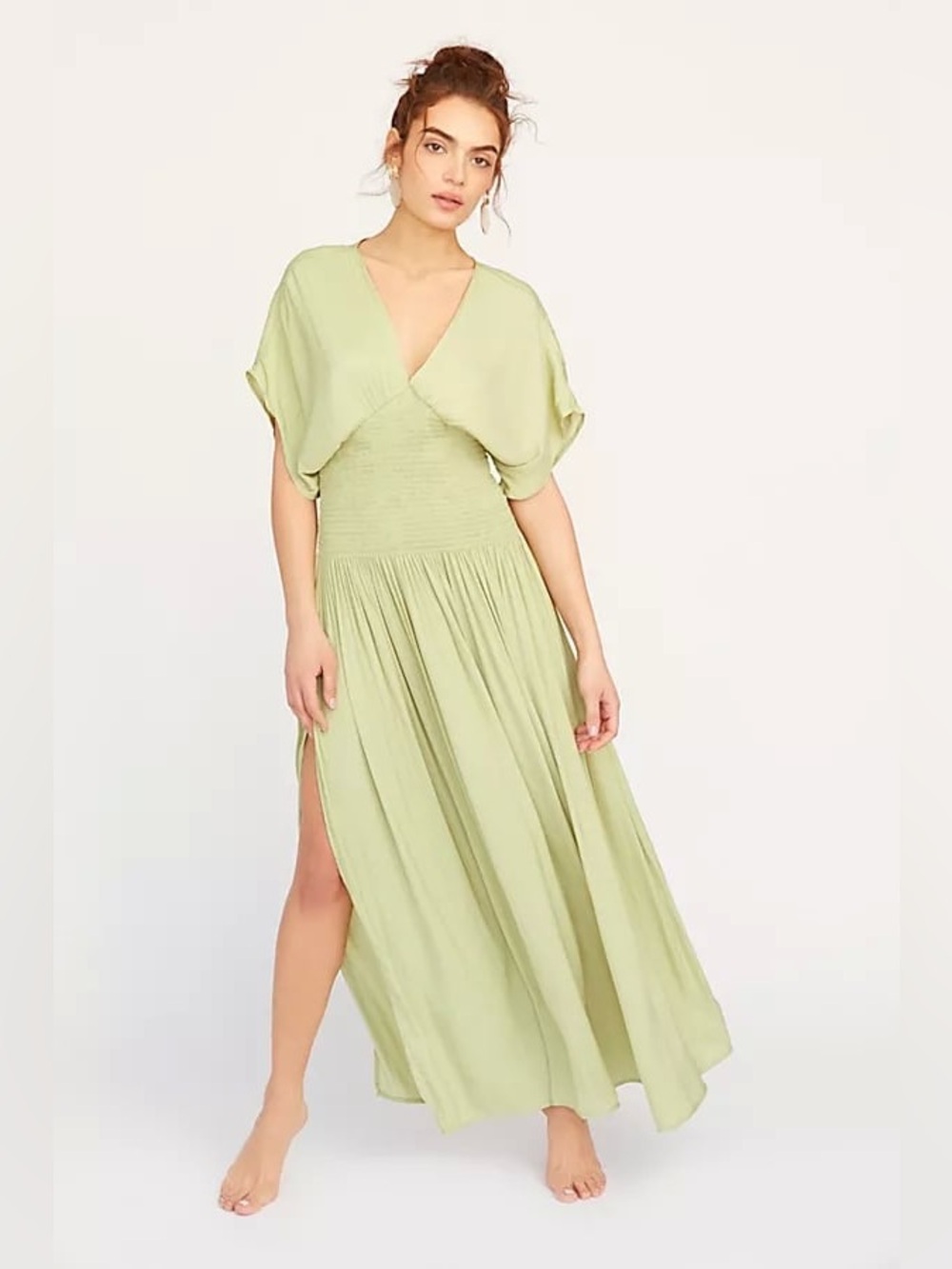 Free People Hold Me Close Silky Boho Maxi Dress